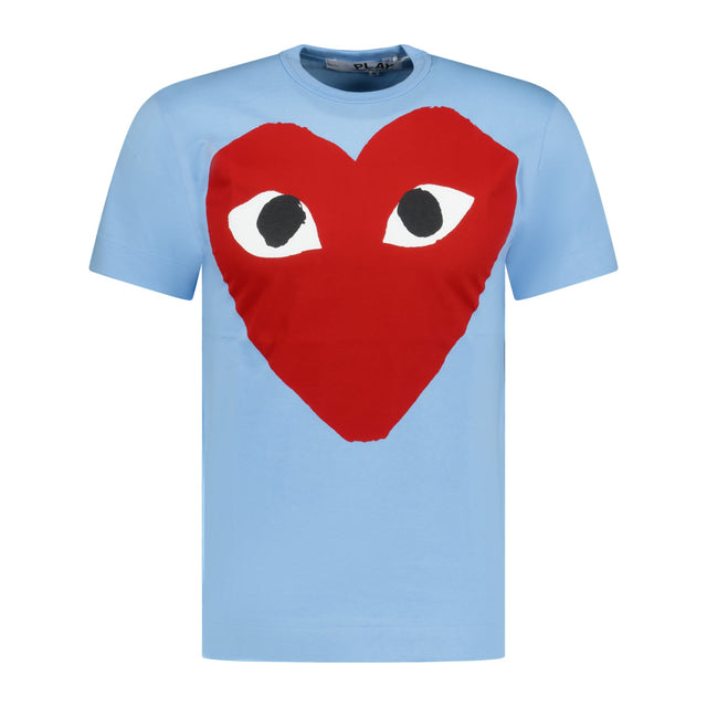 Comme Des Garcons Big Print Heart T-Shirt Blue - Boinclo ltd - Outlet Sale Under Retail