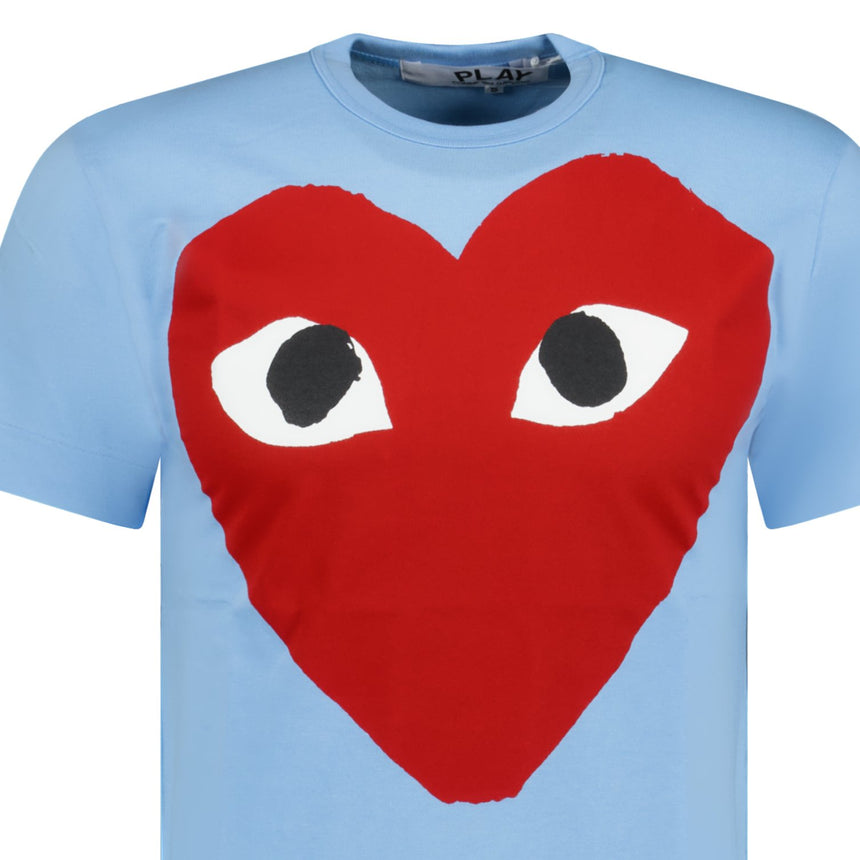 Comme Des Garcons Big Print Heart T-Shirt Blue - Boinclo ltd - Outlet Sale Under Retail