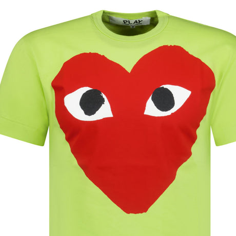 Comme Des Garcons Big Print Heart T-Shirt Green - Boinclo ltd - Outlet Sale Under Retail