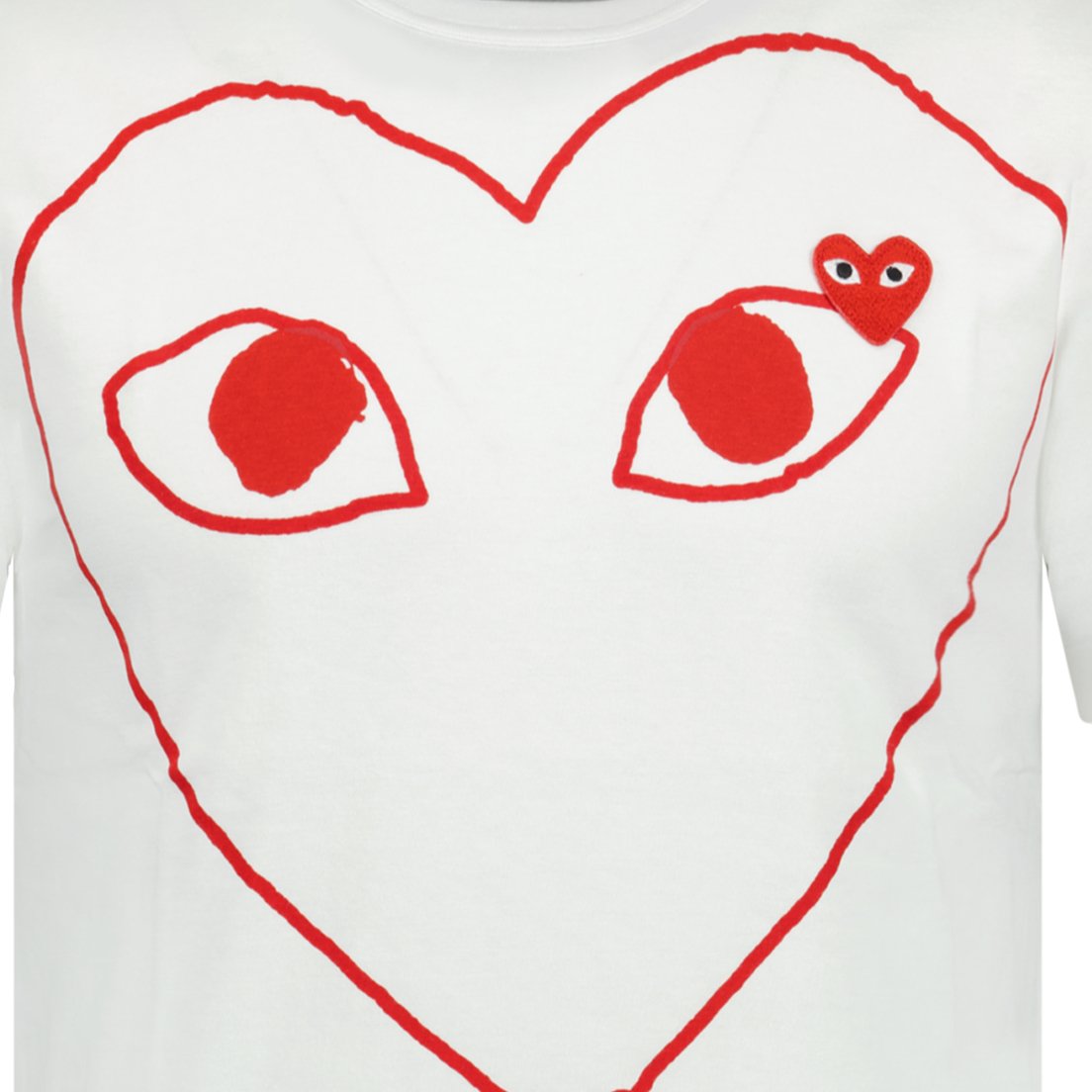 Big Print Red Heart T Shirt White