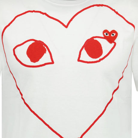 Comme Des Garcons Big Print Red Heart T-Shirt White - Boinclo ltd - Outlet Sale Under Retail