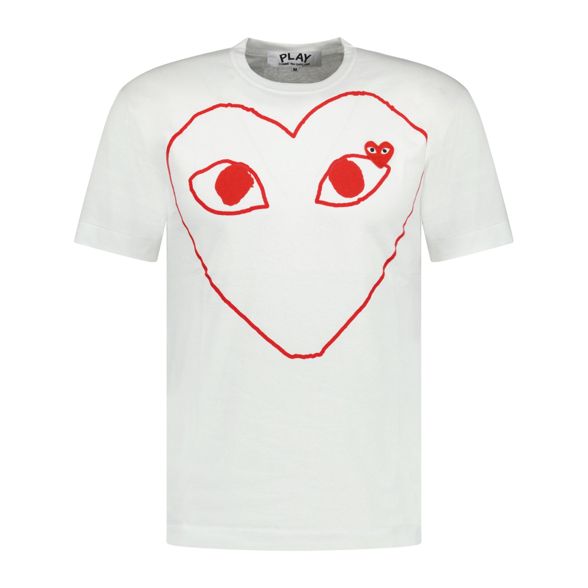 Comme Des Garcons Play Big Print Red Heart T-Shirt White Outlet