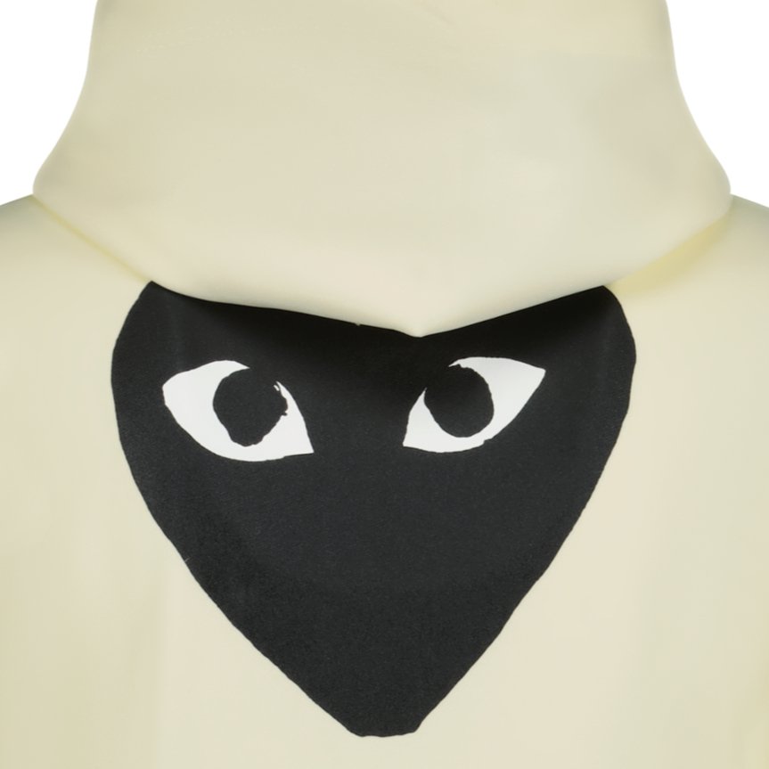 Comme Des Garcons Play Black Heart Zip Hooded Sweatshirt Ivory