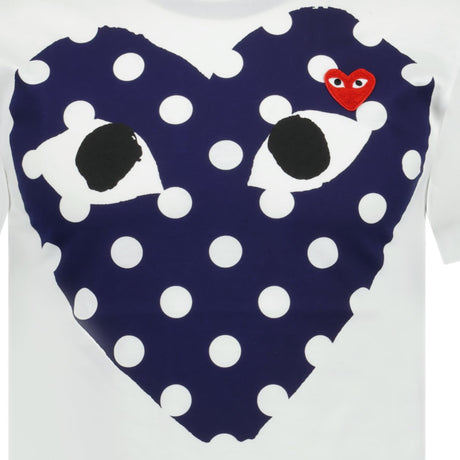 Comme Des Garcons Play Polka Dot Heart T-Shirt White - Boinclo ltd - Outlet Sale Under Retail