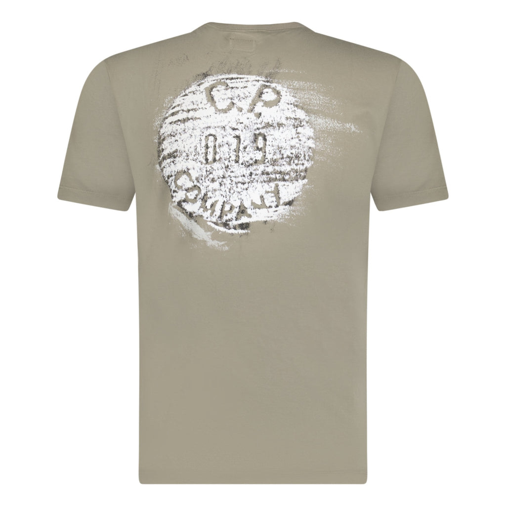 CP Company '019' Print Crew T-Shirt Khaki - Boinclo ltd - Outlet Sale Under Retail