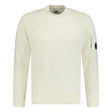 CP Company Arm Lens Lambswool Sweatshirt Cream - Boinclo ltd - Outlet Sale Under Retail