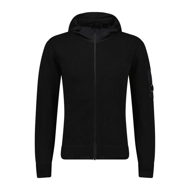 CP Company Chrome Hooded Knit Jacket Black - Boinclo ltd - Outlet Sale Under Retail