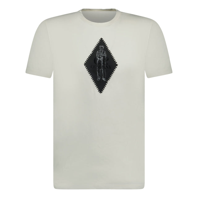 CP Company Diamond Chest Logo T-Shirt White - Boinclo ltd - Outlet Sale Under Retail