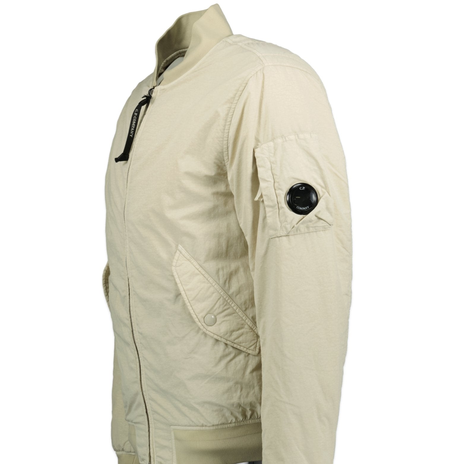 CP Company Flatt Nylon Padded Lens Jacket Sand Shell