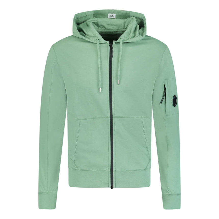 CP Company Hooded Sweatshirt Lens Zip Up Light Fleece Green