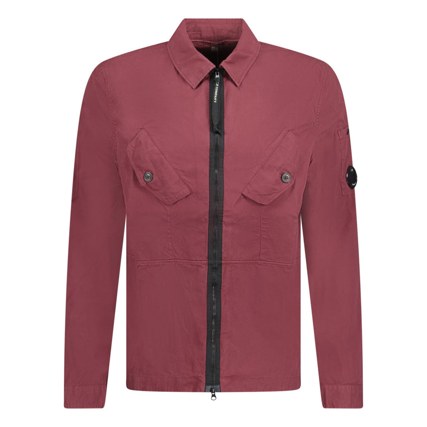 CP Company Lens Button Pocket Overshirt Maroon - Boinclo ltd - Outlet Sale Under Retail