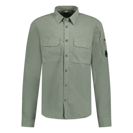 CP Company Lens Button-Up Overshirt Jacket Khaki - Boinclo ltd - Outlet Sale Under Retail