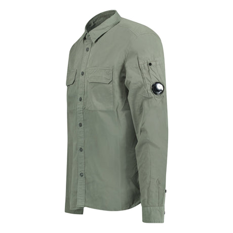 CP Company Lens Button-Up Overshirt Jacket Khaki - Boinclo ltd - Outlet Sale Under Retail