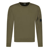 CP Company Lens Light Fleece Sweatshirt Khaki - Boinclo ltd - Outlet Sale Under Retail