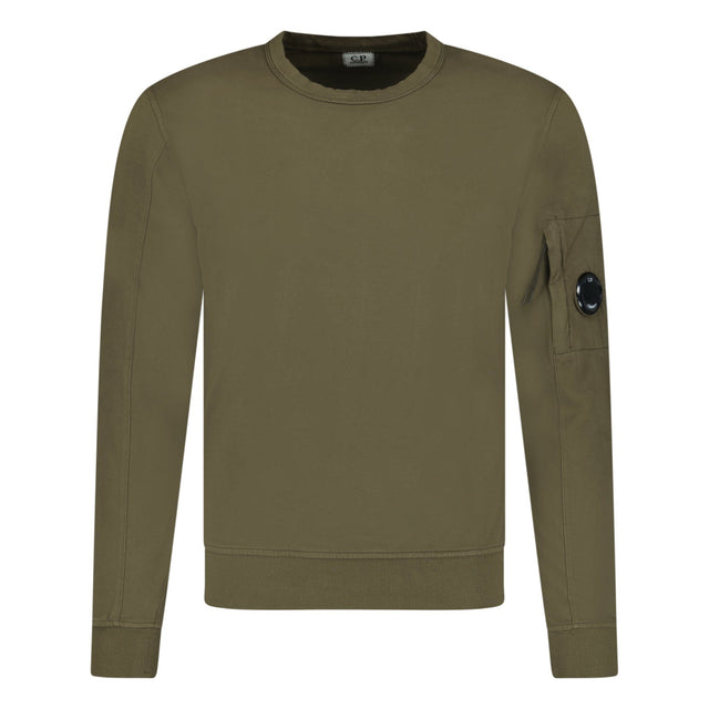 CP Company Lens Light Fleece Sweatshirt Khaki - Boinclo ltd - Outlet Sale Under Retail