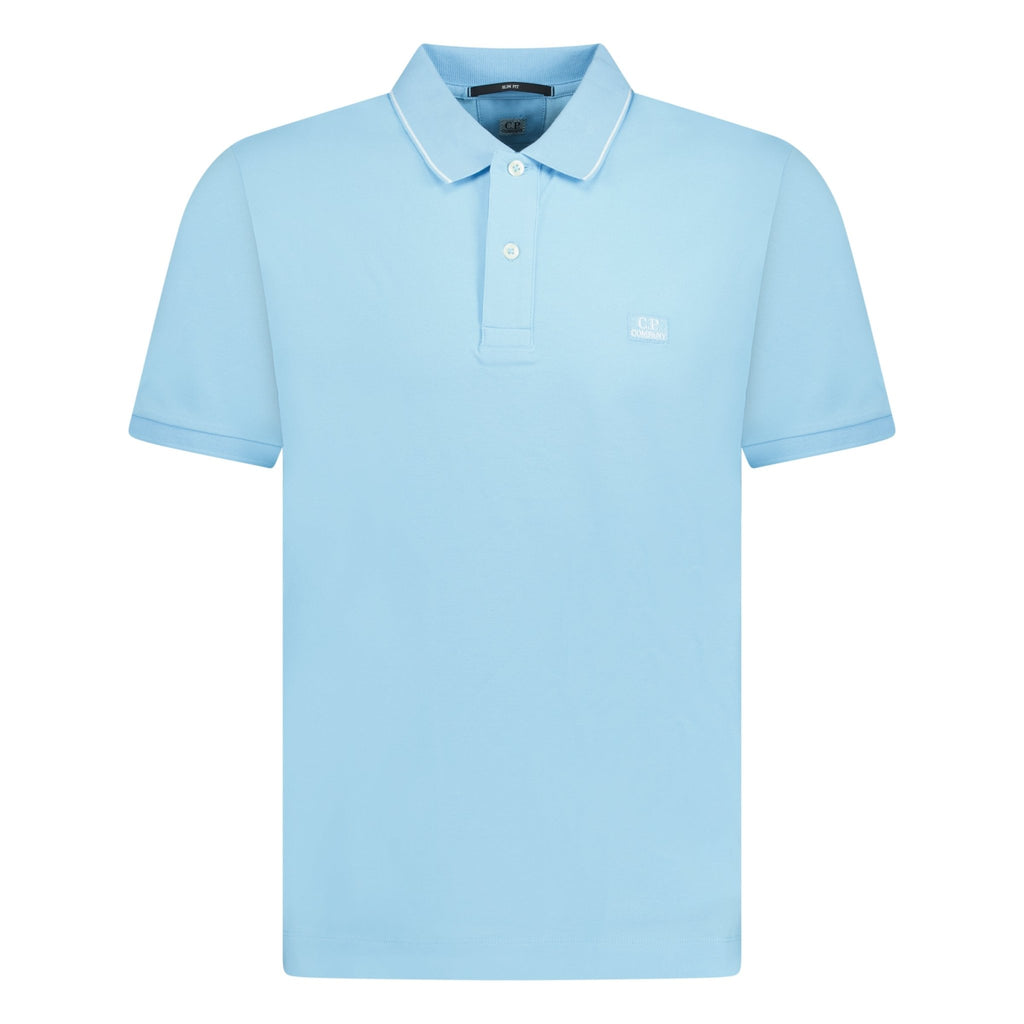 CP Company Short Sleeve Stitch Logo Polo T-Shirt Baby Blue - Boinclo ltd - Outlet Sale Under Retail