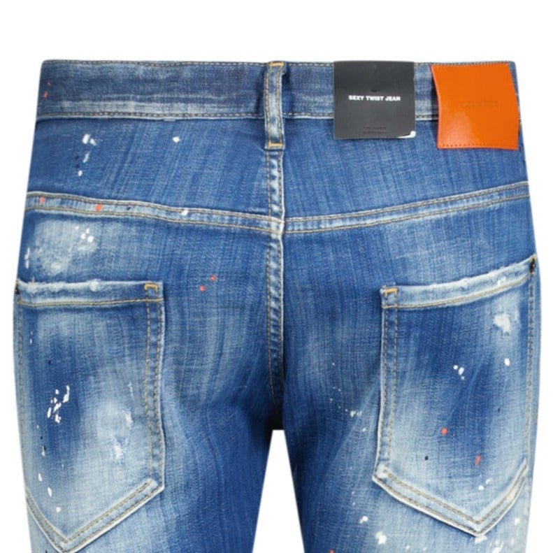DSquared2 'Skater Jean' Orange & White Paint Splatter Jeans Blue, Boinclo  ltd