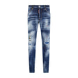 DSquared2 'Skater' Leather Logo Jeans Blue - Boinclo ltd - Outlet Sale Under Retail