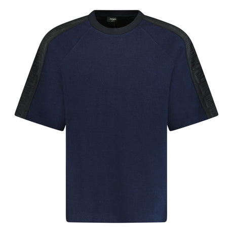Fendi Mesh Sleeve Crew Neck T Shirt Navy - Boinclo ltd - Outlet Sale Under Retail