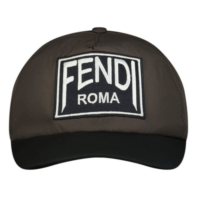 Fendi Patch Logo Cap Black Brown Outlet Sale Always Under