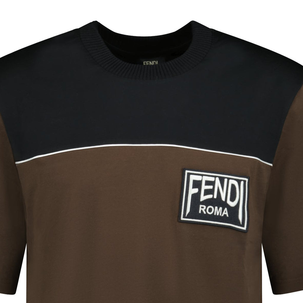 Fendi Patch Logo T-Shirt Black & Brown - Boinclo ltd - Outlet Sale Under Retail