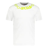 GCDS Chain Print T-Shirt White & Lime Green - Boinclo ltd - Outlet Sale Under Retail