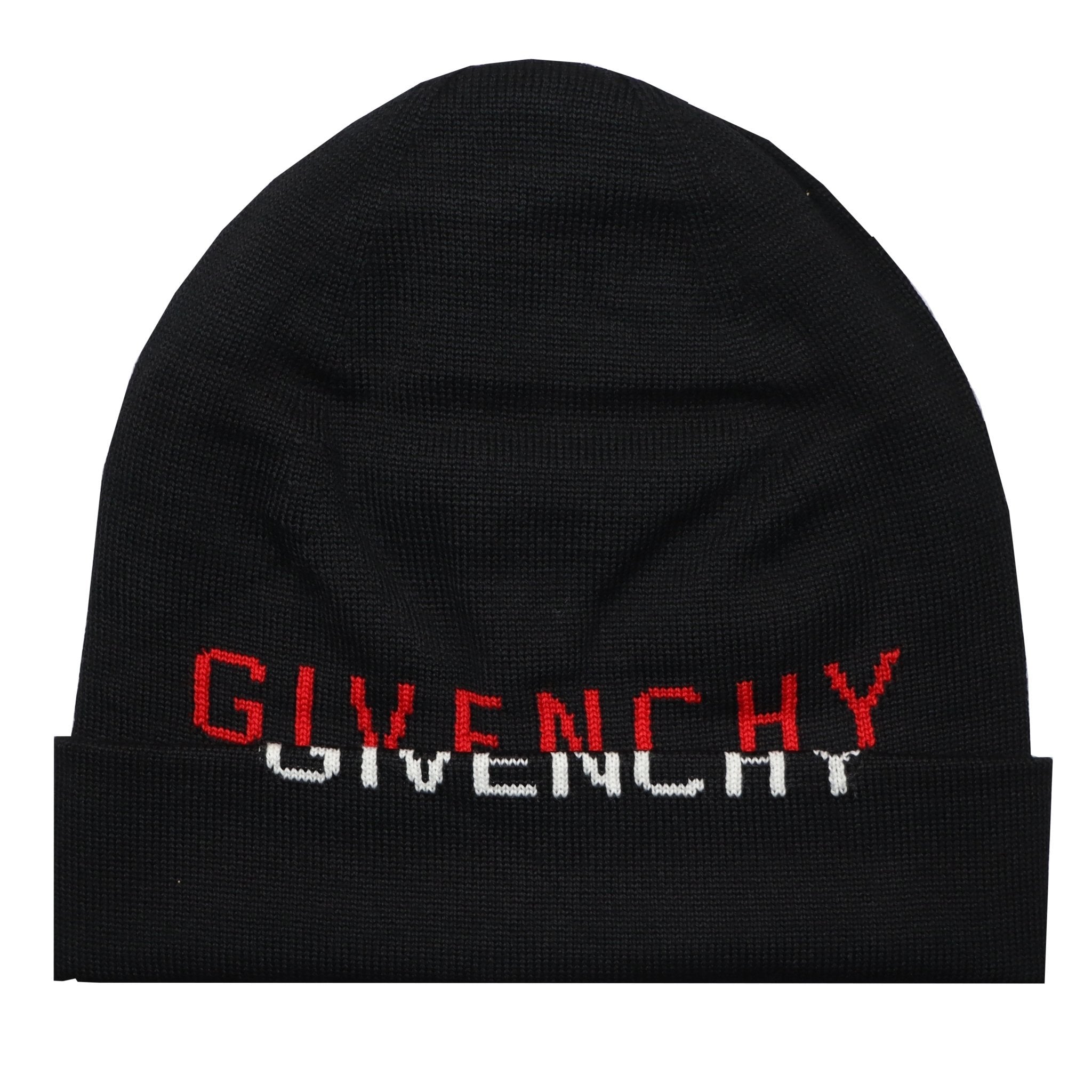 Givenchy Wool Split Logo Beanie Black, Boinclo ltd