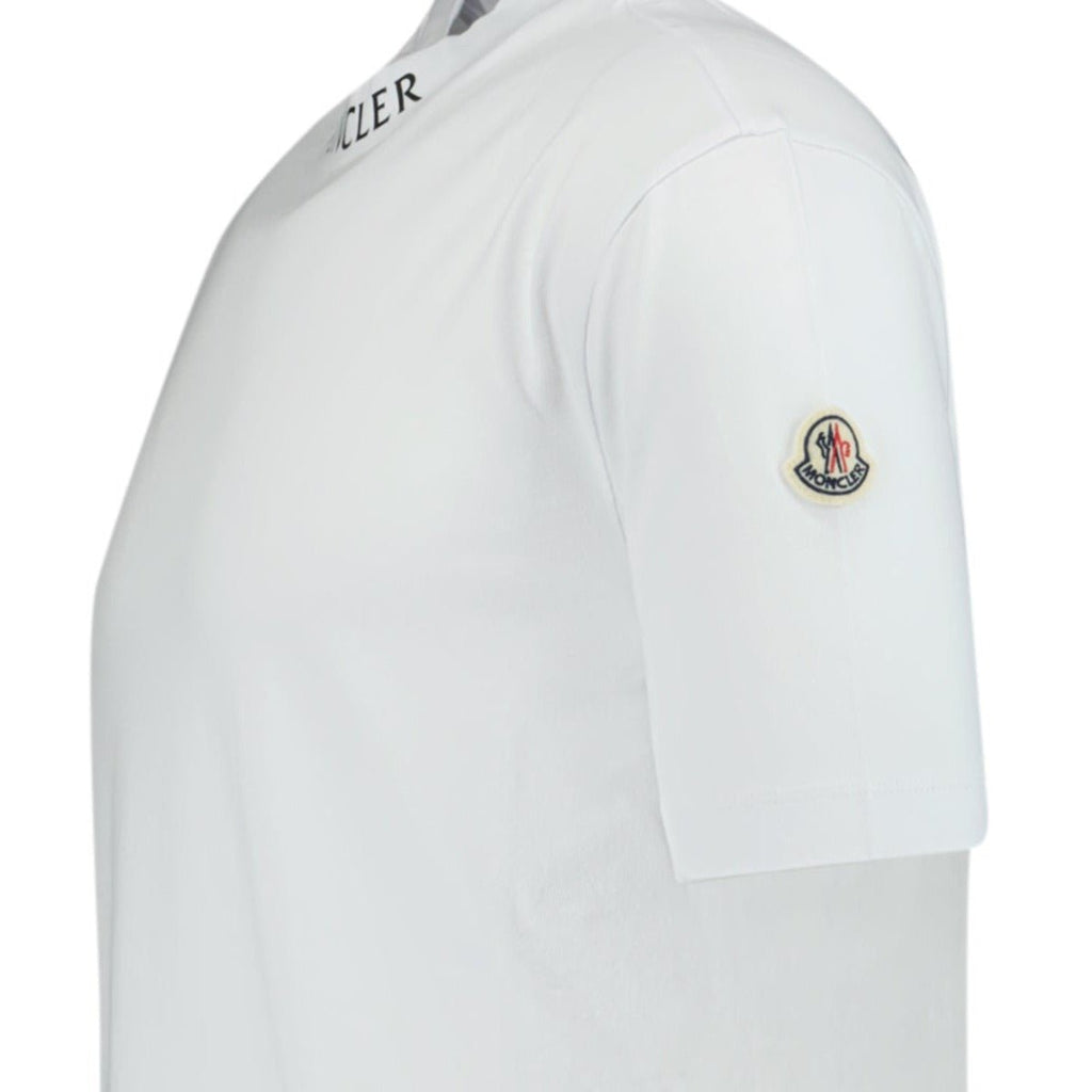 Moncler Collar Writing Logo T-Shirt White - Boinclo ltd - Outlet Sale Under Retail