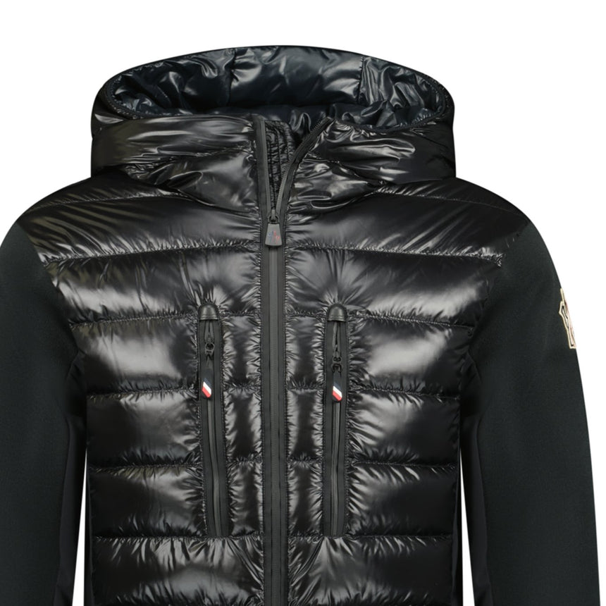 Moncler Grenoble 'Maglia Cardigan' Tricolour Band Hooded Jacket Black - Boinclo ltd - Outlet Sale Under Retail