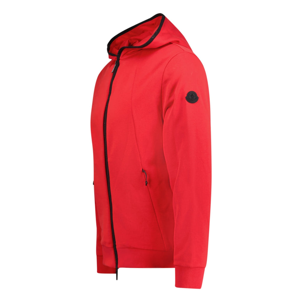 Moncler Logo Zip Up Hooded Sweatshirt Red - Boinclo ltd - Outlet Sale Under Retail