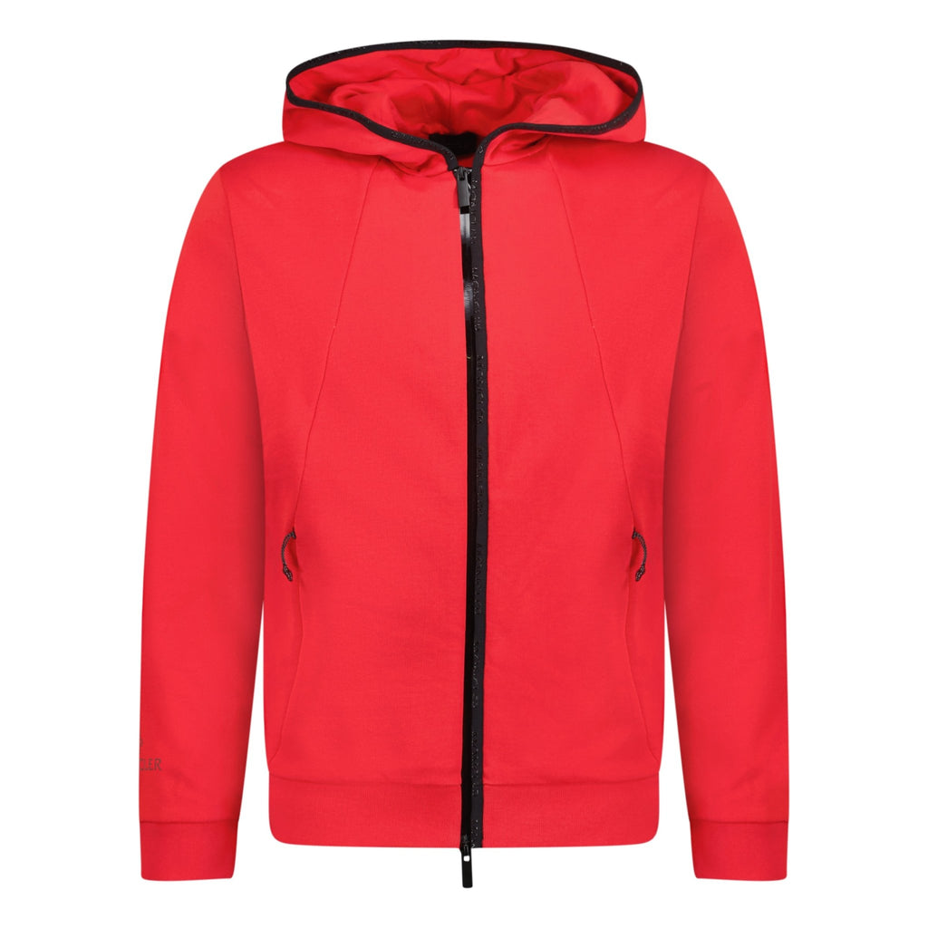 Moncler Logo Zip Up Hooded Sweatshirt Red - Boinclo ltd - Outlet Sale Under Retail