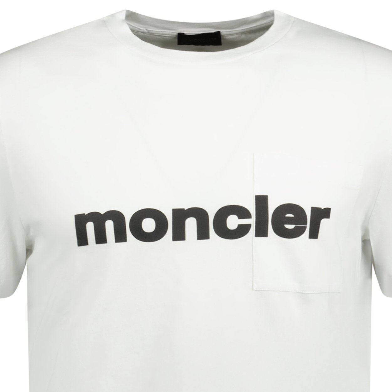 Moncler 'Maglia' Front Pocket Logo Writing T-Shirt White