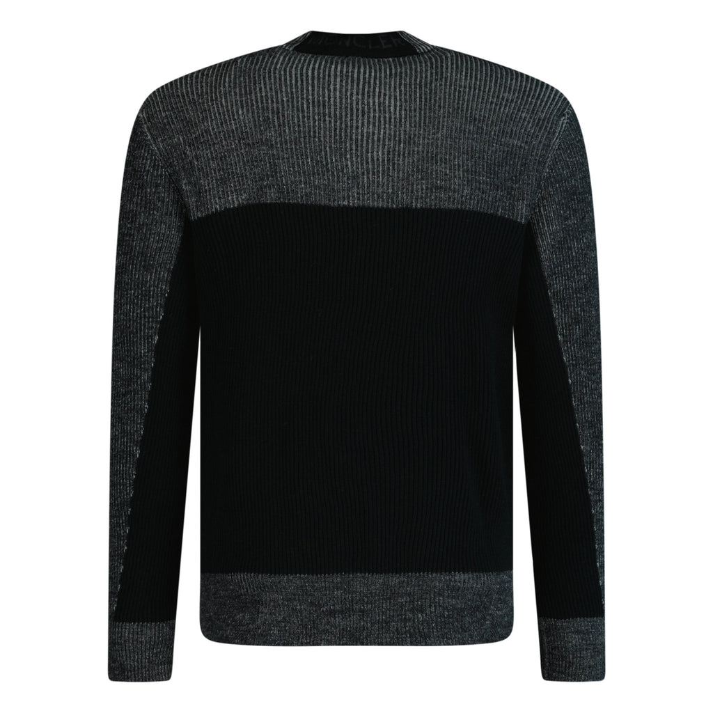 Moncler Wool Jumper with Black Logo Grey - Boinclo ltd - Outlet Sale Under Retail