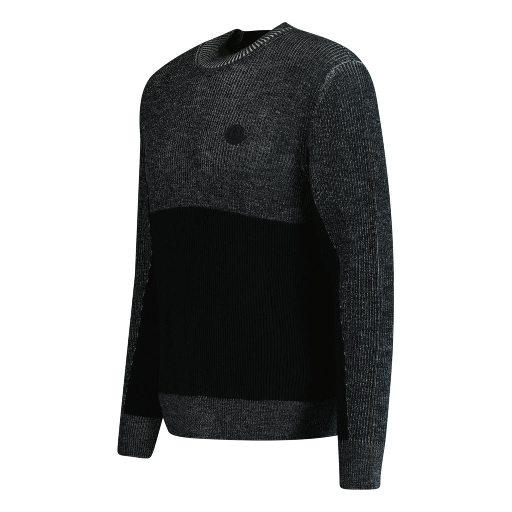 Moncler Wool Jumper with Black Logo Grey - Boinclo ltd - Outlet Sale Under Retail