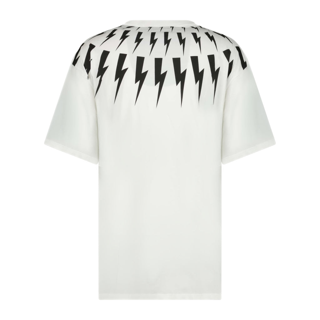 Neil Barrett Black Thunderbolt Oversized T-Shirt White - Boinclo ltd - Outlet Sale Under Retail