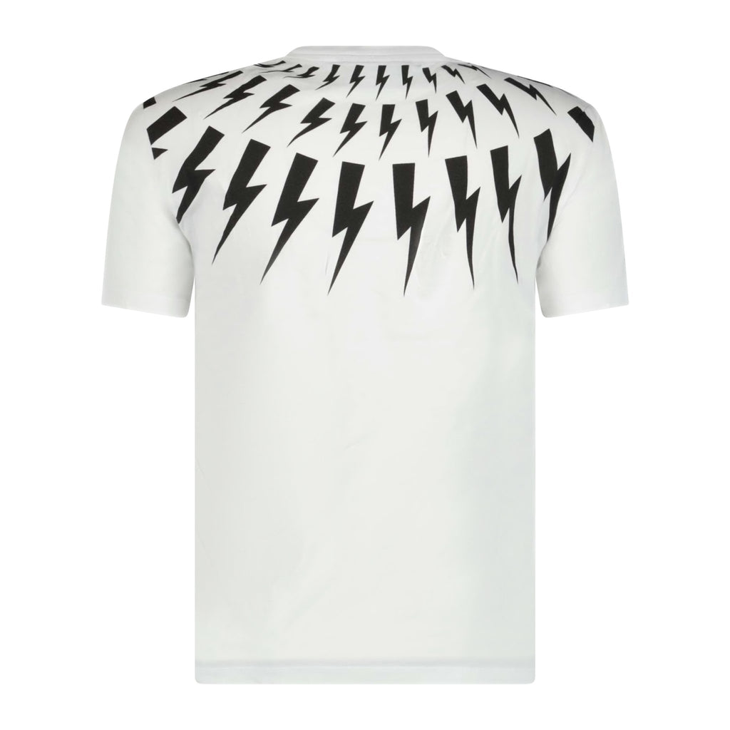 Neil Barrett Black Thunderbolt T-Shirt White - Boinclo ltd - Outlet Sale Under Retail