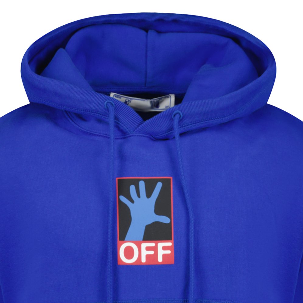 Off-White '90's Hand Over' Logo Hoodie Blue | Boinclo ltd | Outlet