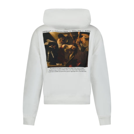 Off-White Caravaggio Logo Hooded Sweatshirt White - Boinclo ltd - Outlet Sale Under Retail