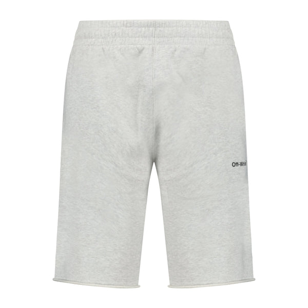 Off-White Diagonal Outline Cotton Sweat Shorts Grey | Boinclo ltd