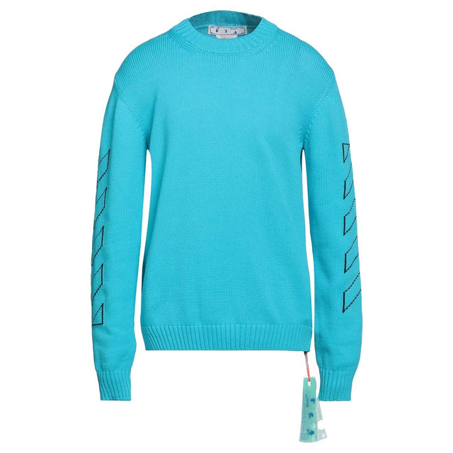 Off-White Knitted Jumper Blue Outlet Sale Always Under Retail