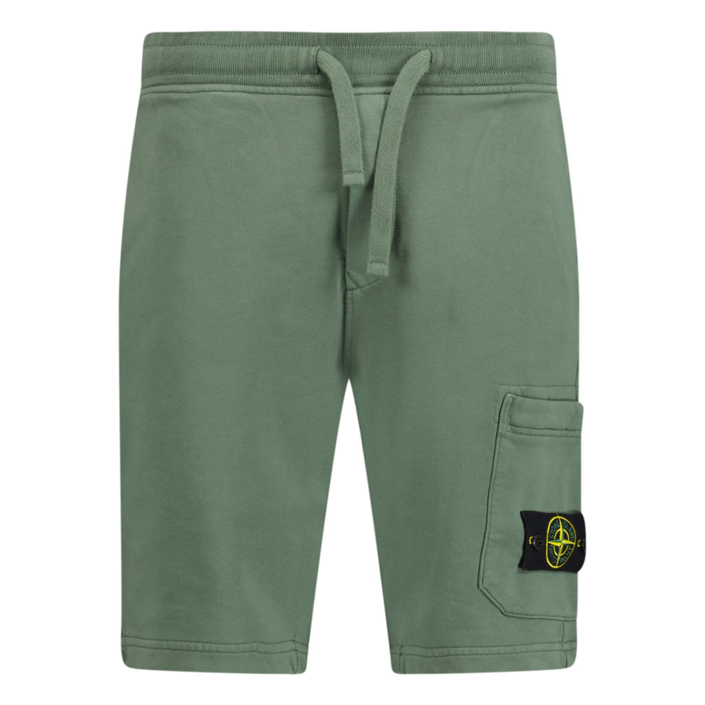 Stone Island Badge Sweat Shorts Green - Boinclo ltd - Outlet Sale Under Retail