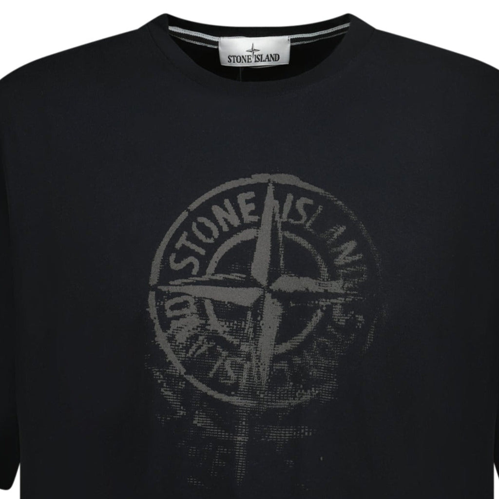 Stone Island Compass Print Logo T-Shirt Black - Boinclo ltd - Outlet Sale Under Retail