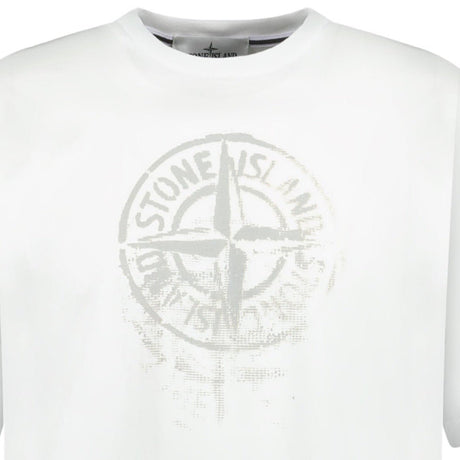 Stone Island Compass Print Logo T-Shirt White - Boinclo ltd - Outlet Sale Under Retail