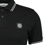 Stone Island Cotton Logo Polo T-Shirt Twin Tip Black - Boinclo ltd - Outlet Sale Under Retail