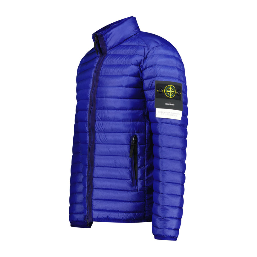 Stone Island Logo Packable Quilted Down Nylon Coat Blue - Boinclo ltd - Outlet Sale Under Retail