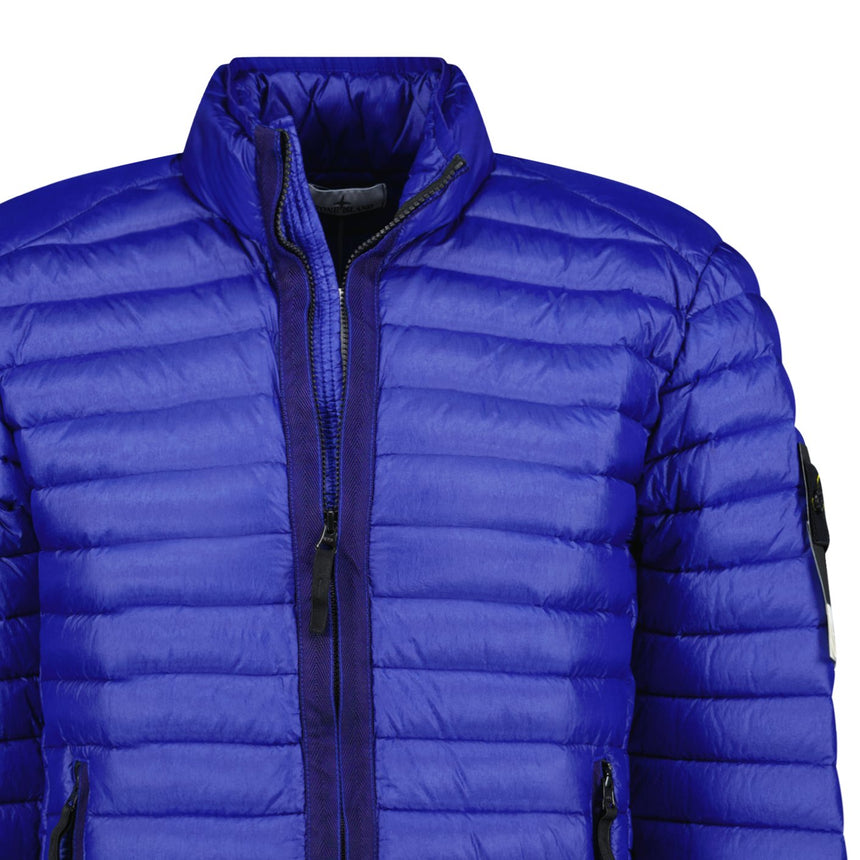 Stone Island Logo Packable Quilted Down Nylon Coat Blue - Boinclo ltd - Outlet Sale Under Retail