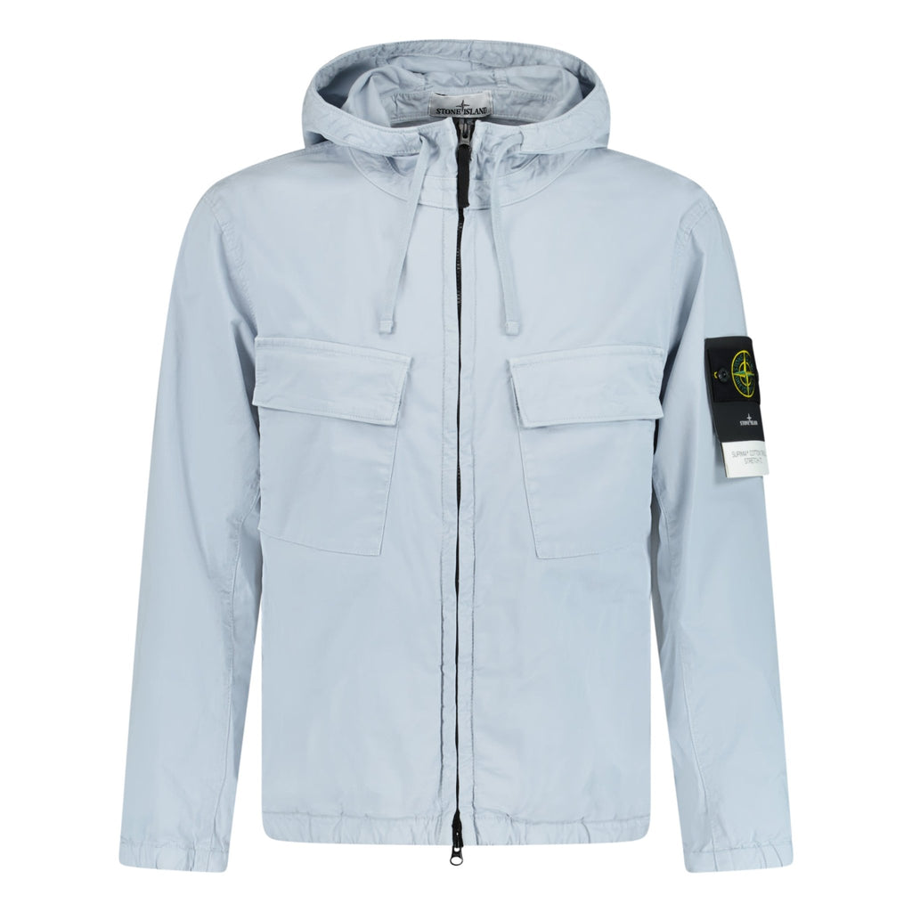 Stone Island Micro Twill Full Zip Hooded Jacket Light Blue - Boinclo ltd - Outlet Sale Under Retail