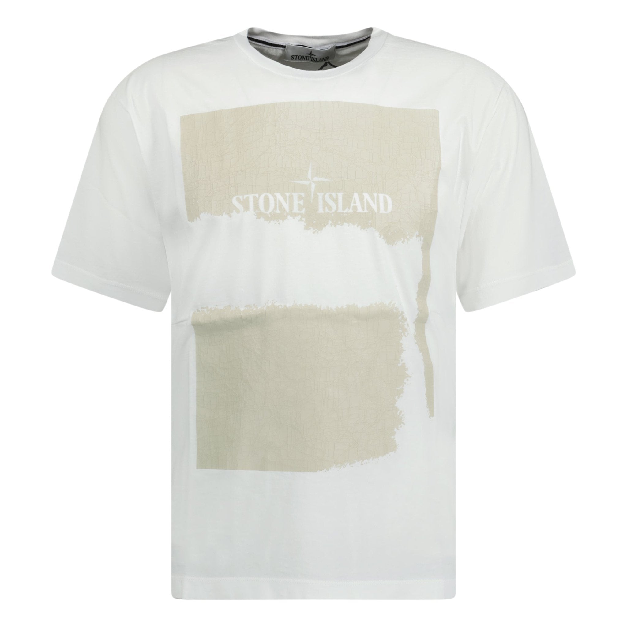 Stone Island Scratched Logo Print T-Shirt White