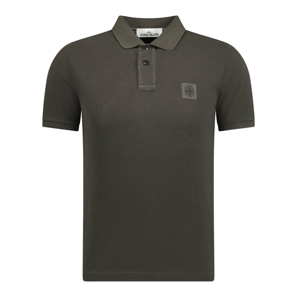 Stone island grey deals polo shirt