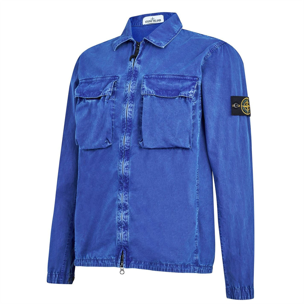 Stone Island Zip Overshirt Dyed Wash Jacket Blue - Boinclo ltd - Outlet Sale Under Retail